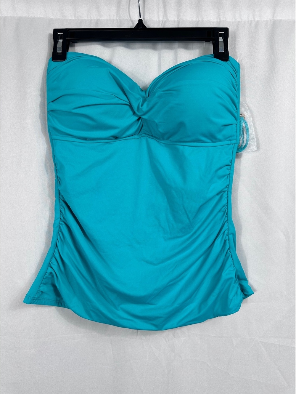 Anne Cole Teal Strapless Swimsuit Tankini Top XL with Removable Straps